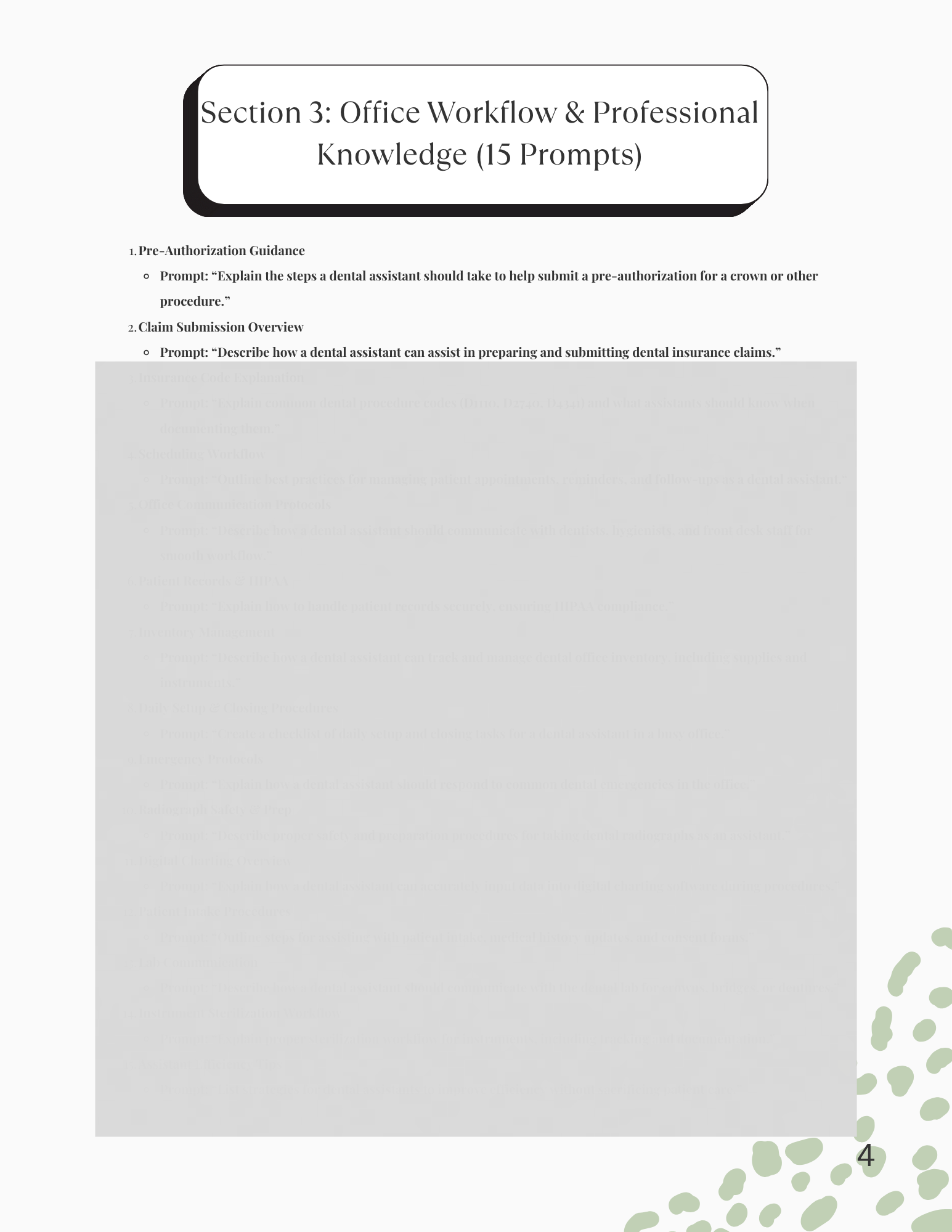 Dental Assistant AI Prompt Toolkit – 60 Prompts (PDF Download)