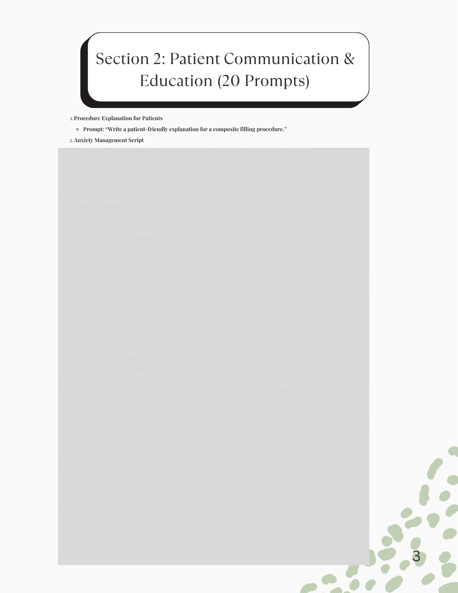 Dental Assistant AI Prompt Toolkit – 60 Prompts (PDF Download)